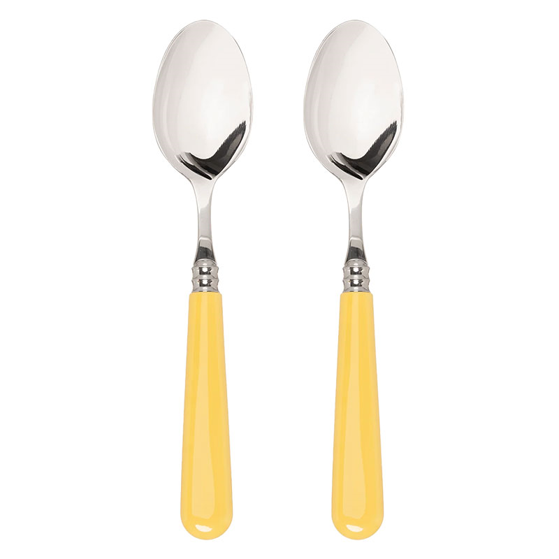 Set of 2 Dessert Spoons, Butter Yellow-0