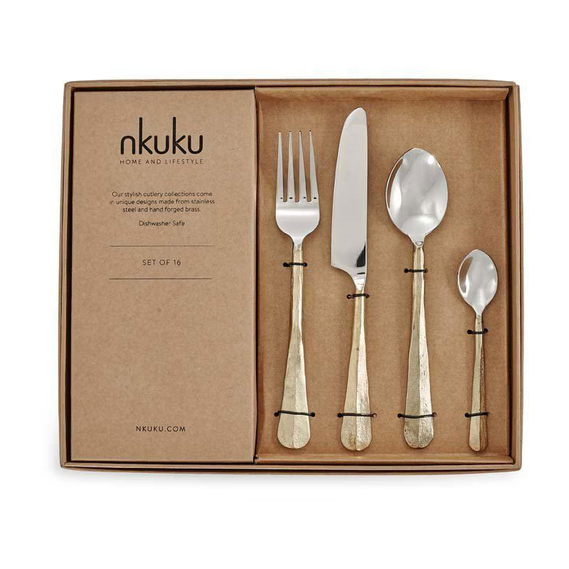 Osko 16 Piece Cutlery Set, Brushed Gold-2