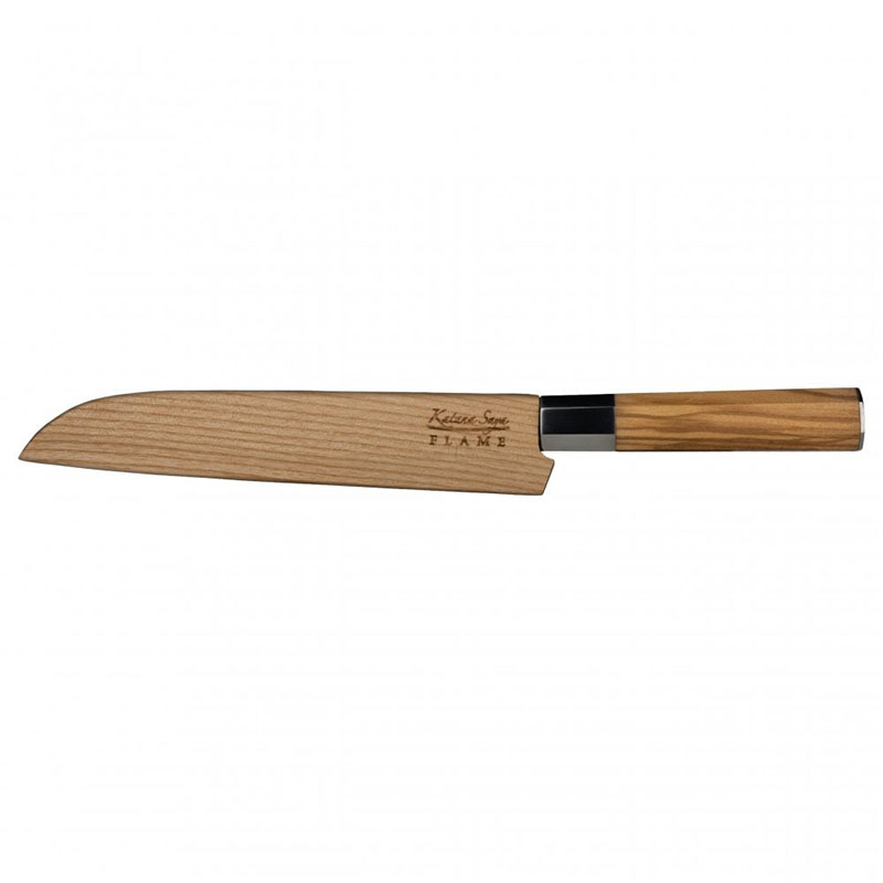 Flame Bread Knife, 20cm, Olive Wood-1