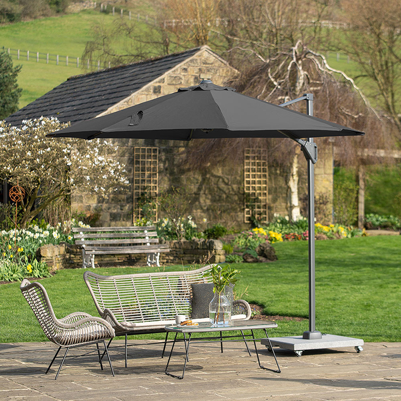 Voyager T1 Round Parasol, 3m, Anthracite-0