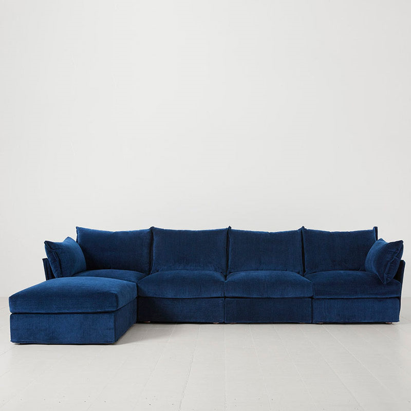 Model 06 4 Seater Sofa With Chaise, Navy-0