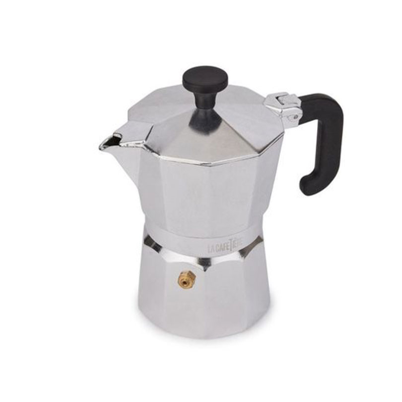 Venice Aluminium Espresso Maker, 3 Cup, Silver-3