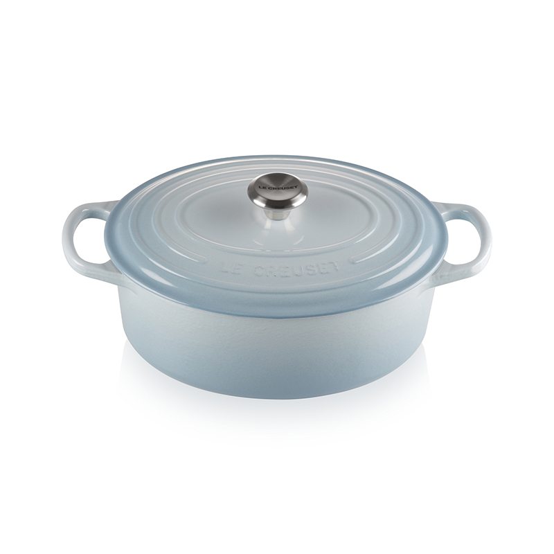 Signature Cast Iron Oval casserole, 29cm - 4.7 litre, Coastal Blue-0