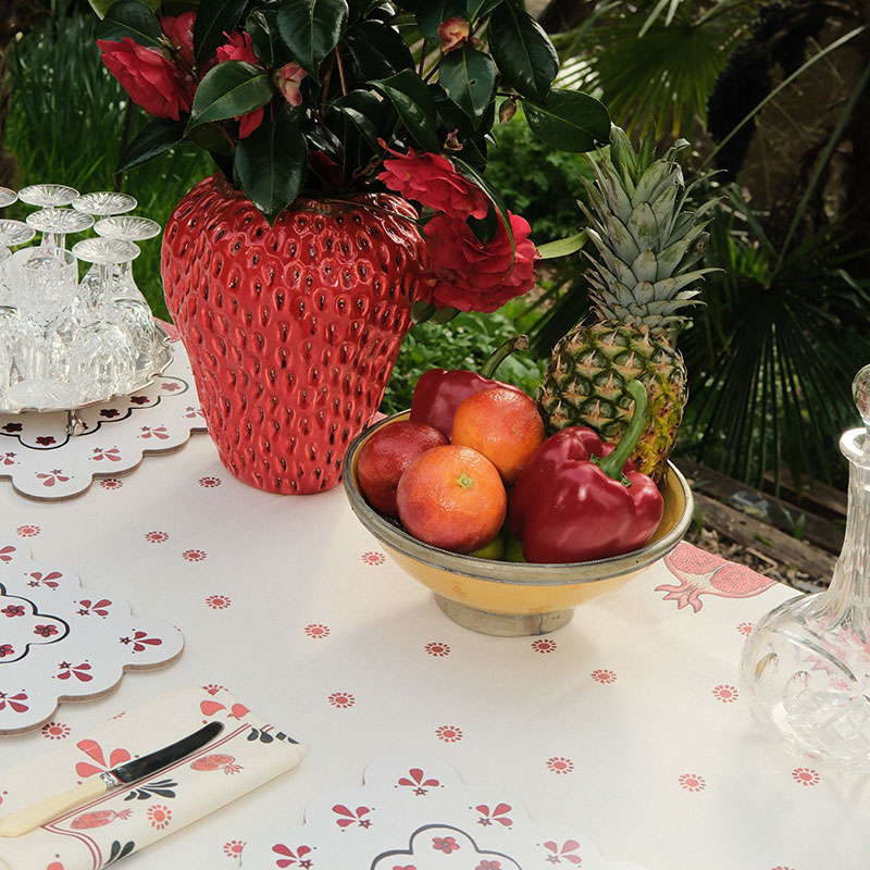 Bell Hutley Tablecloth, 138cm x 260cm, Pomegranate-2