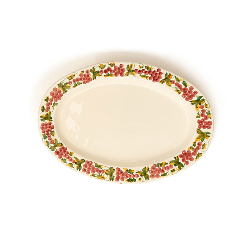 Vine Serving Platter, W42.5 x L30cm, Green and Pink-1