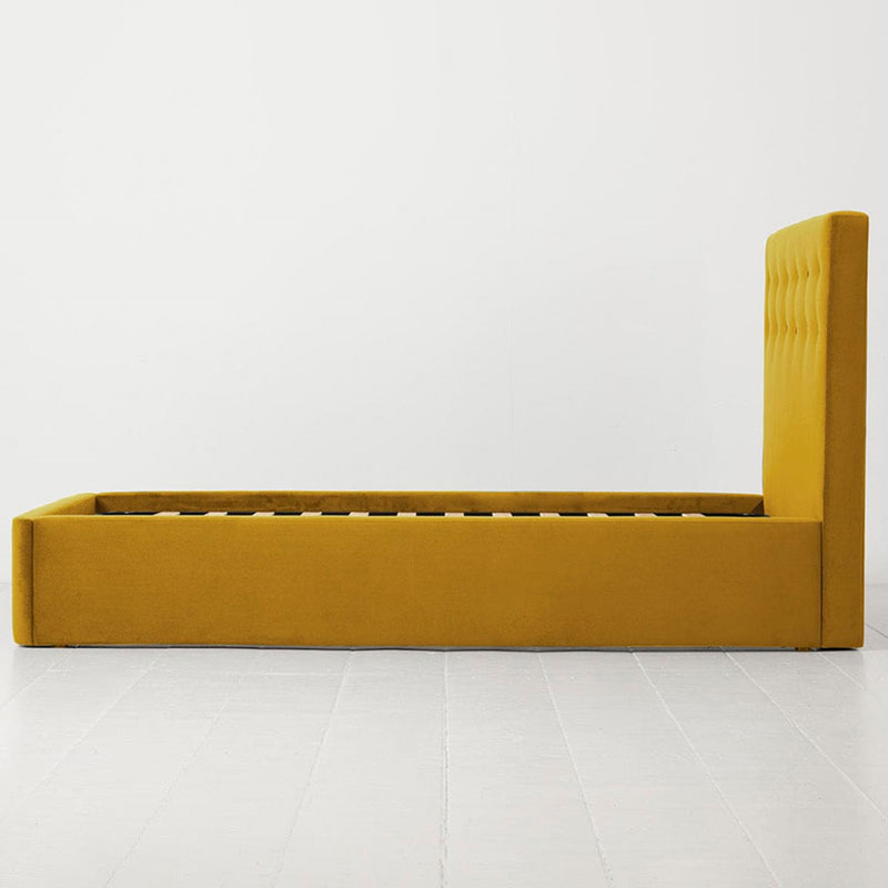 Bed 01 Velvet King Size Frame, Mustard-3