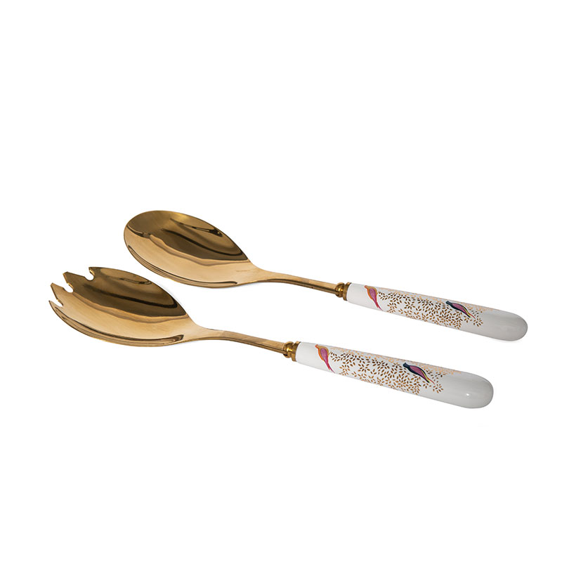 Chelsea Pair of Salad Servers, 24cm, Gold-1