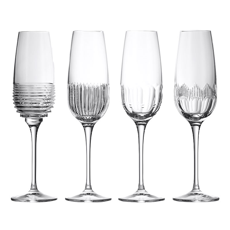 Mixology Set of 4 Champagne Flutes, 335ml, Clear-0