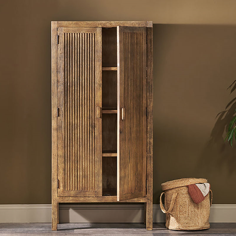 Yasha Mango Wood Cabinet, Natural-2