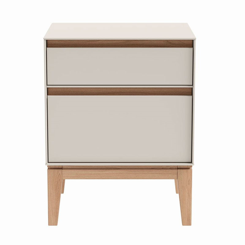 Lars Bedside Table, H52cm, Cashmere and Oak-0