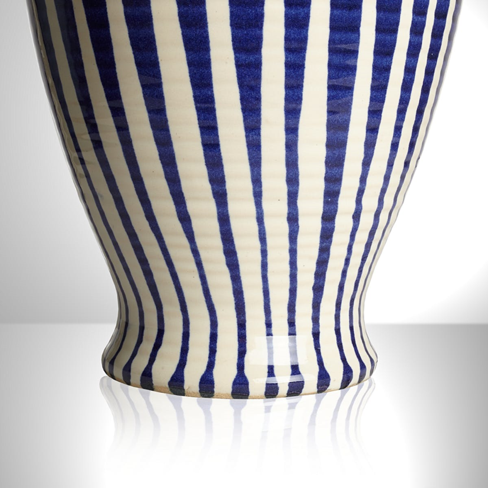 Lottie Table lamp - base only, Cobalt Blue Stripes-1