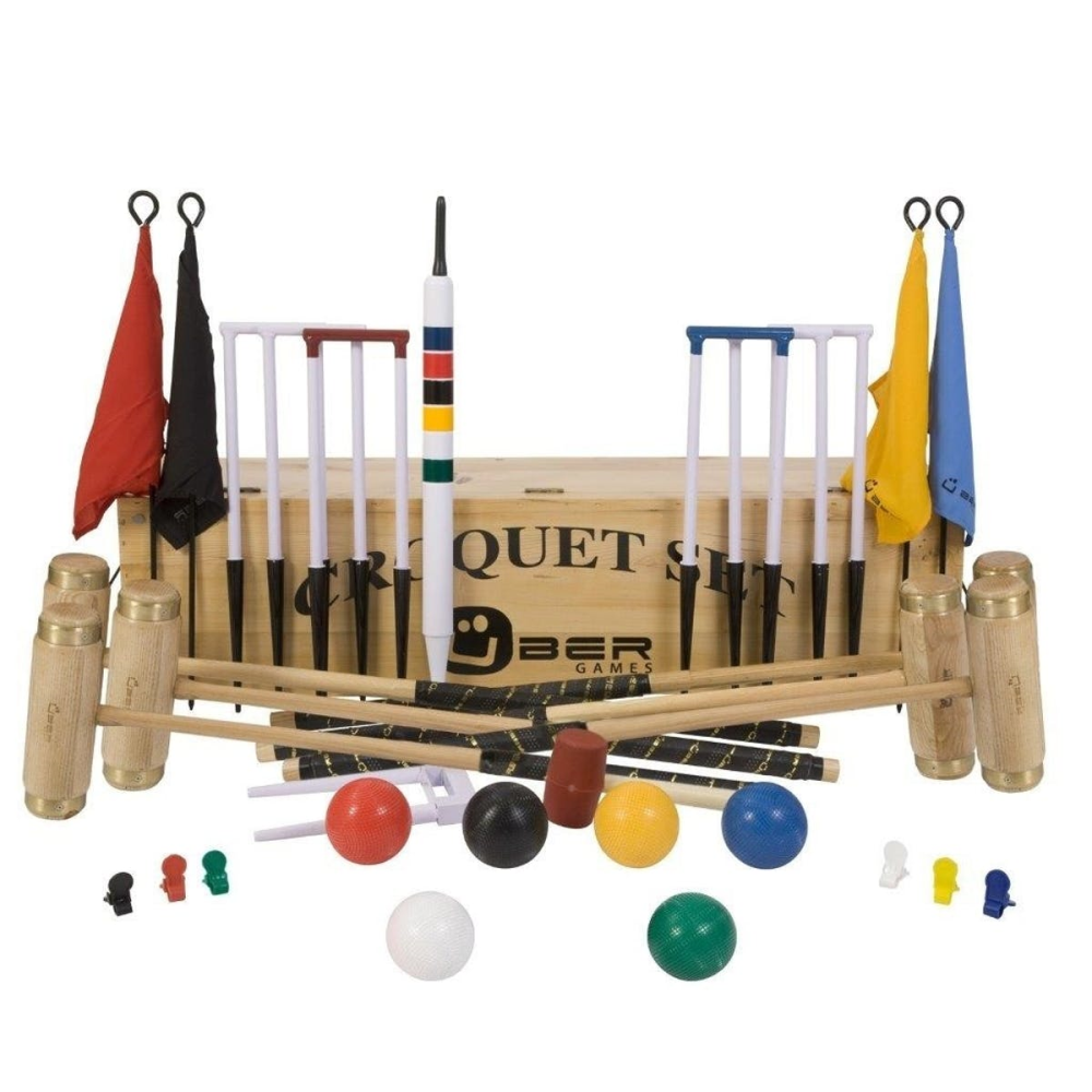 6 Player Executive Croquet Set with Wooden Box-0