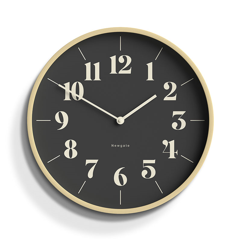 Mr Clarke Hopscotch Clock, D40.5cm, Pale Wood & Black-1