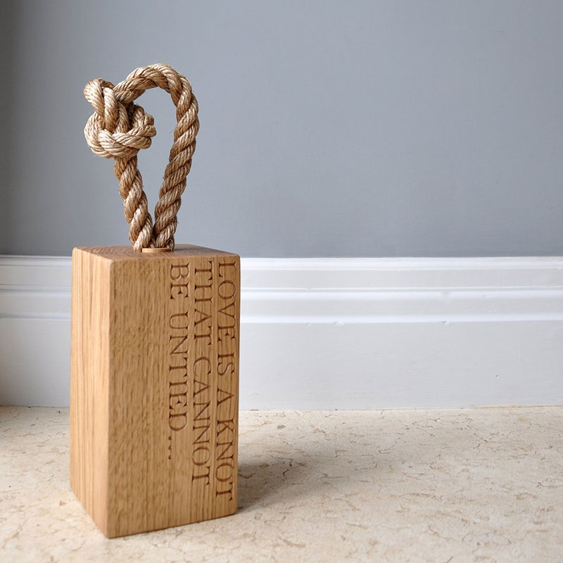 Love Knot Doorstop, Oak-0