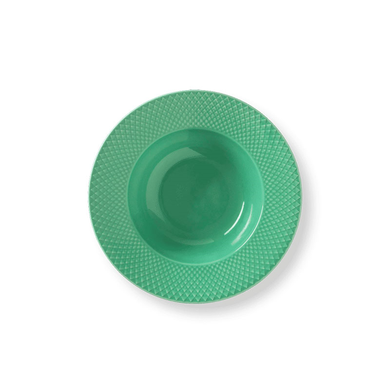 Rhombe Soup Plate, D24.5cm, Green-2