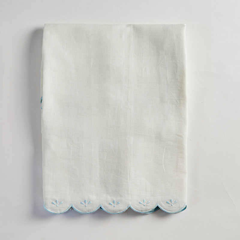 Bridget Tablecloth, 150cm 300cm, Light Blue & White-0