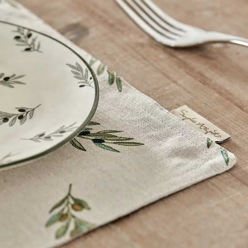 Olive Branch Set of 2 Placemats, Neutral-4