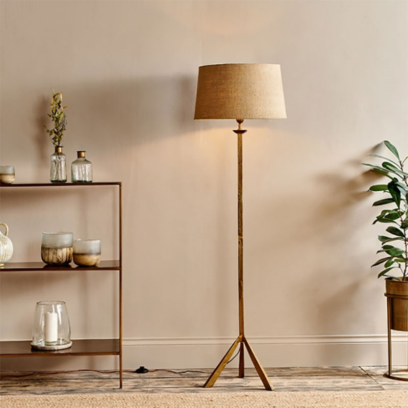 Sahhil Tripod Floor Lamp, H138cm, Antique Brass-0