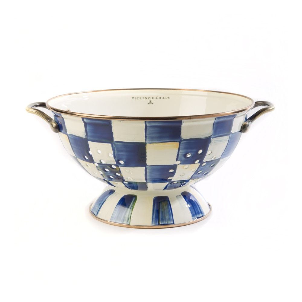 Royal Check Colander, 24cm, Blue & White-0