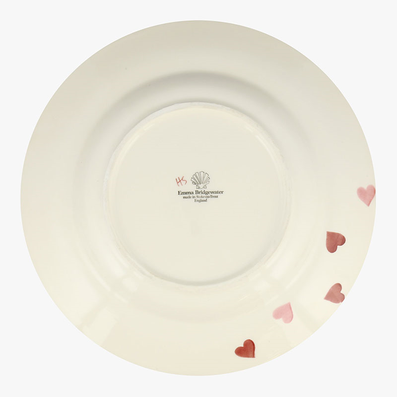 Pink Hearts Plate, D27cm, Cream-2