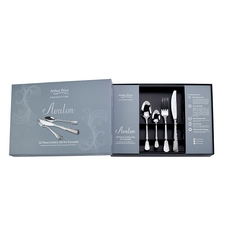 Avalon 32 Piece Cutlery Set, Stainless Steel-0