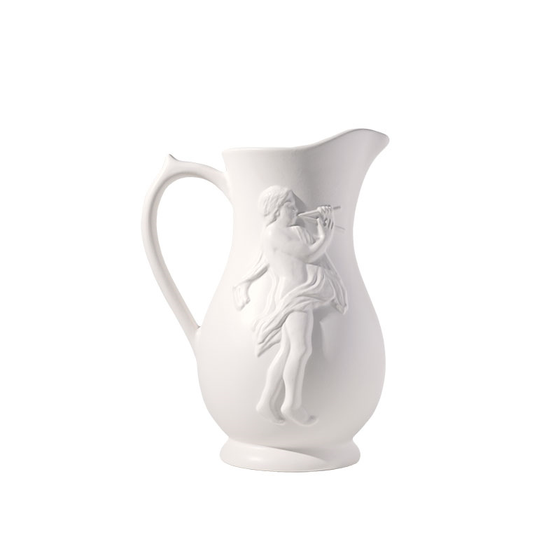 Marsyas Ceramic Jug, H25cm, White-0