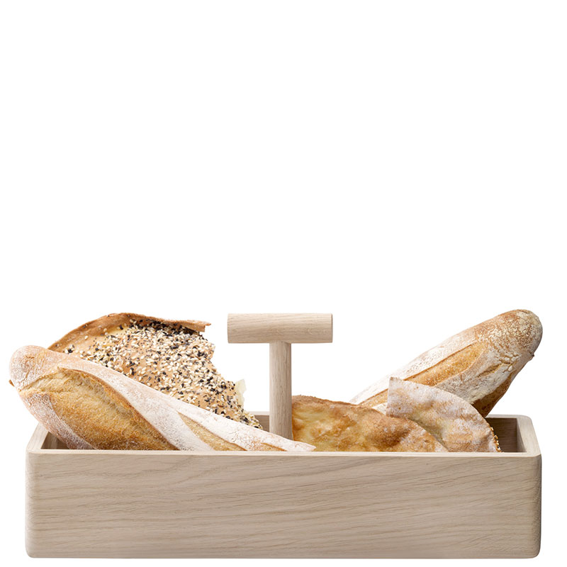 Dine Oak Bread Basket, 35 x 16cm, Oak-3