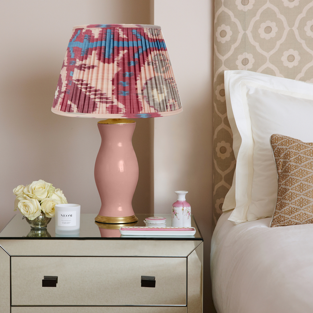 Ikat Lampshade, H55 x W35 x D35cm, Pink And Fuchsia-0