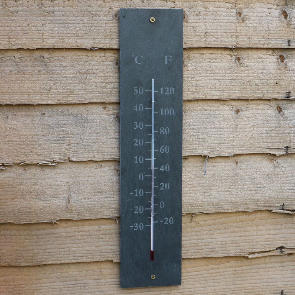 Thermometer, H45 x D1 x W10cm, Slate-0