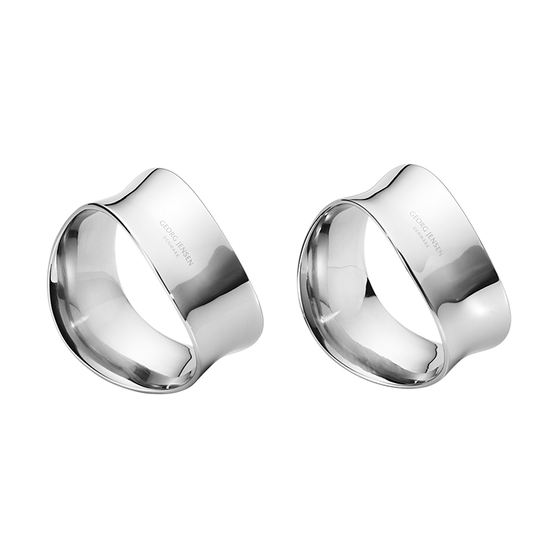 Cobra Set of 2 Napkin Rings, H2.6 x D4cm, Silver-1