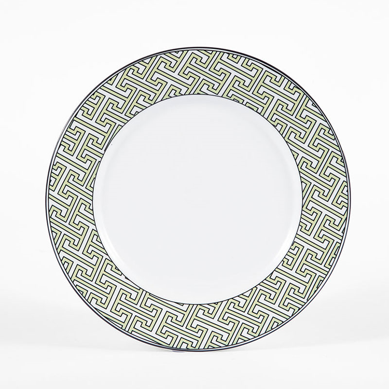 Maze Set of 2 Dessert Plate, D21cm, Apple Green-0