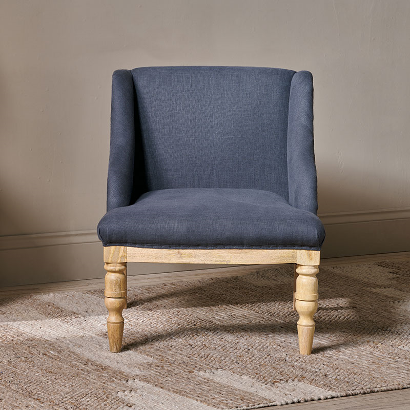 Elbu Deconstructed Linen Armchair, Charcoal-1