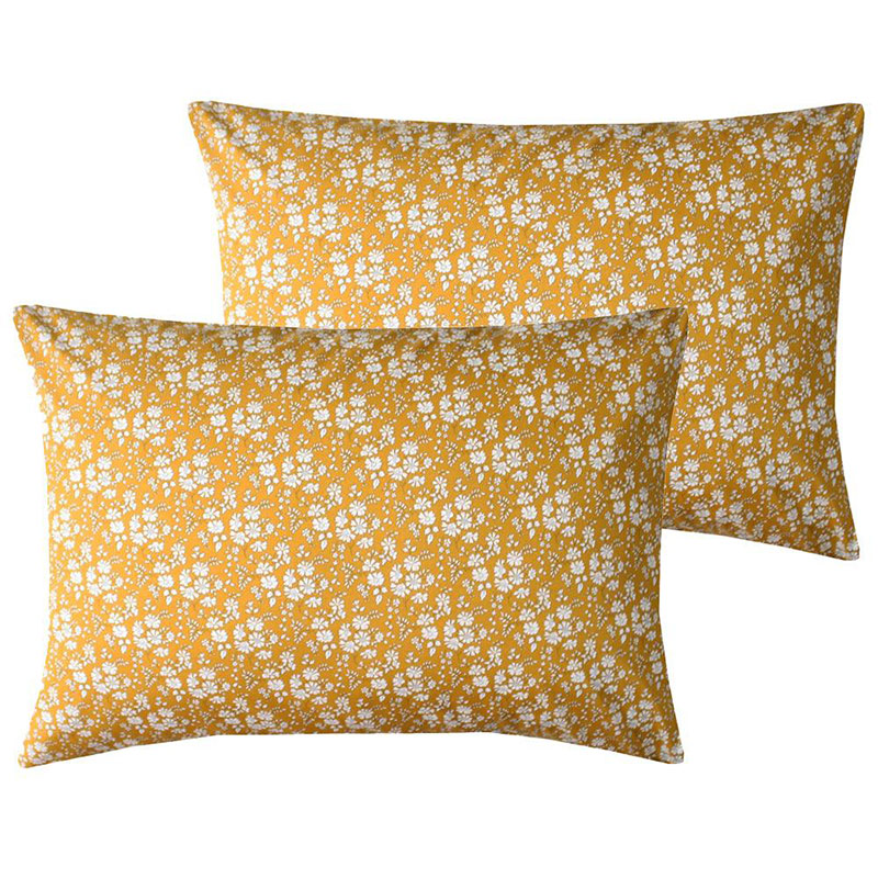 Capel Pair of Pillowcases, Single, Mustard-0