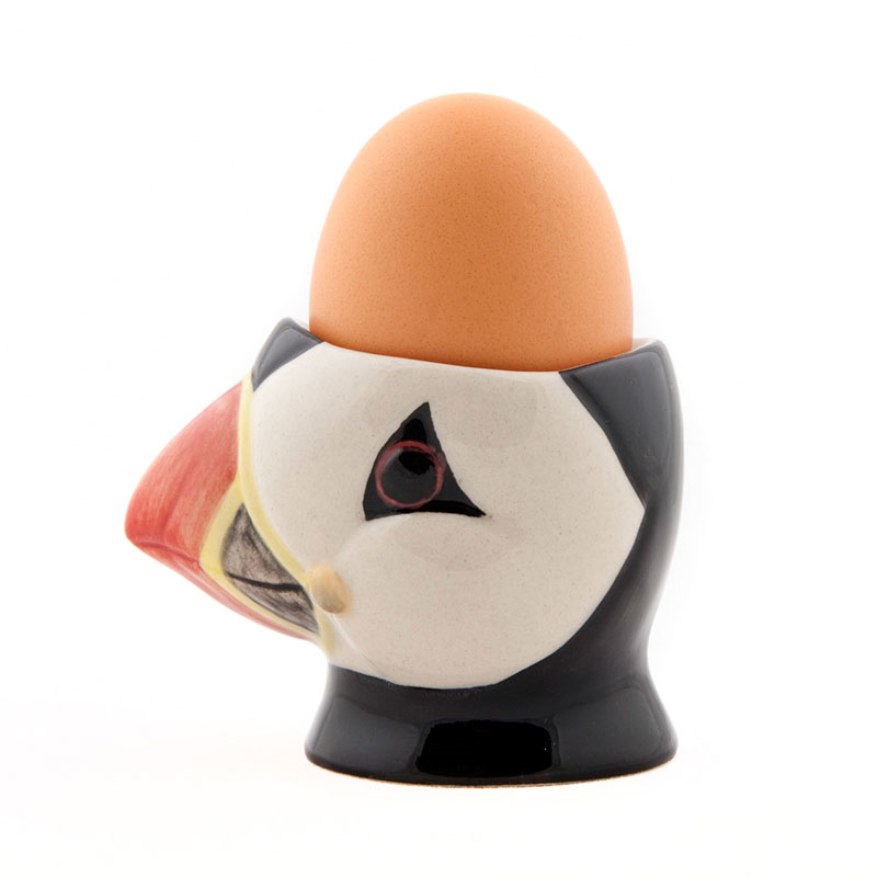 Puffin Egg Cup, H6cm, Black & White-2