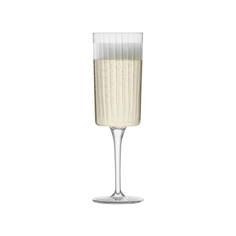 Gio Line Set of 4 Champagne Flutes, 210ml, Clear-3