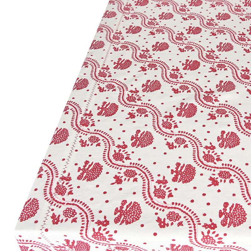 Kalee Linen Tablecloth, 170 x 250cm, Red-2