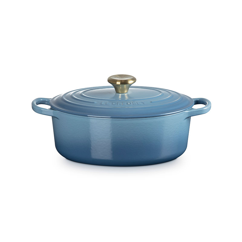 Signature Cast Iron Oval Casserole, 27cm, Chambray-1