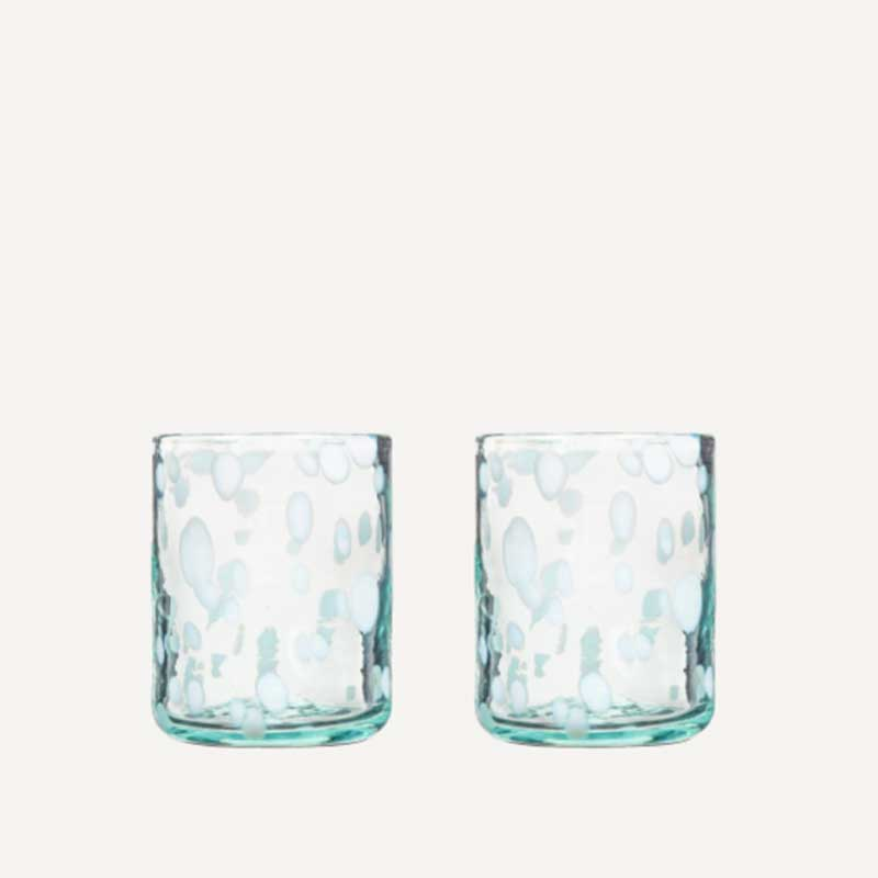 Blanco Set of 2 Hand Made Glass Tumblers, H11cm, White-4