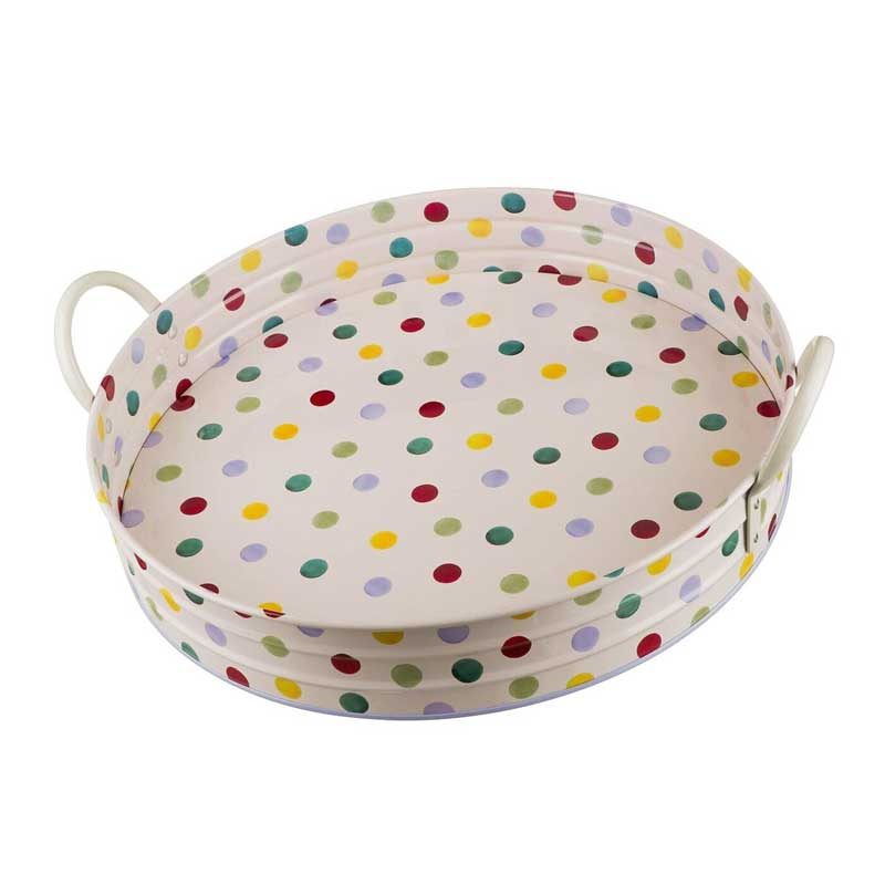 Handled Tray, Polka Dots, 39cm-0