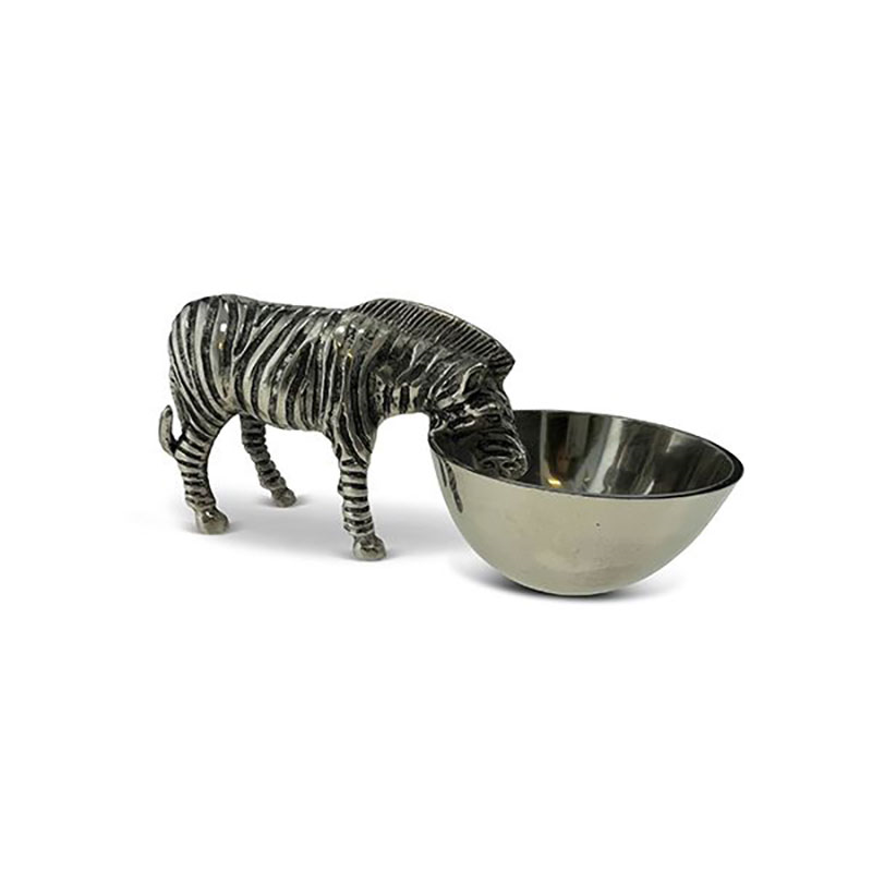 Wild Zebra Nibbles Bowl, L26 x W12 x H11.5cm, Silver-1