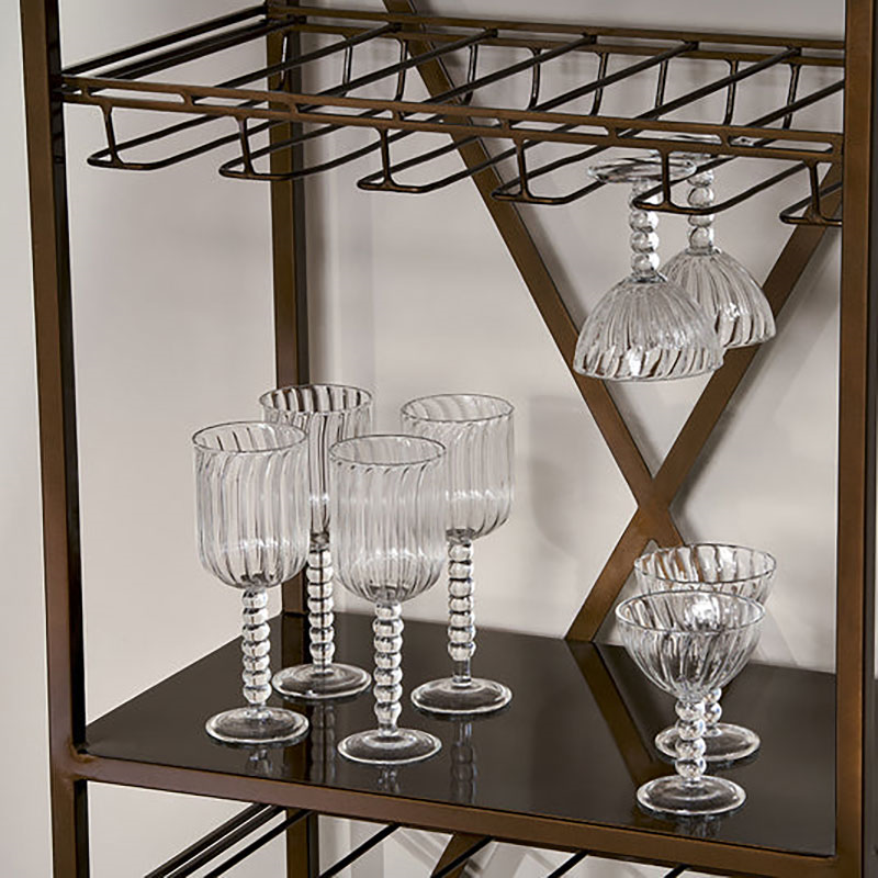 Udayan Drinks Display Shelf, Antique Brass-6