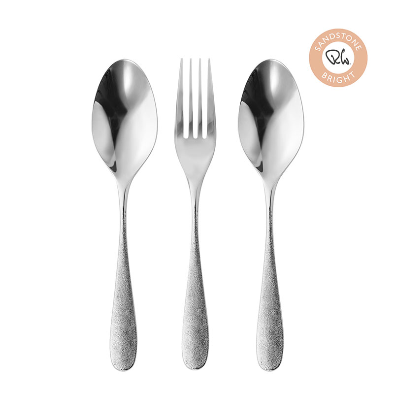 Sandstone 3 Piece Serving Set, Stainless Steel-4