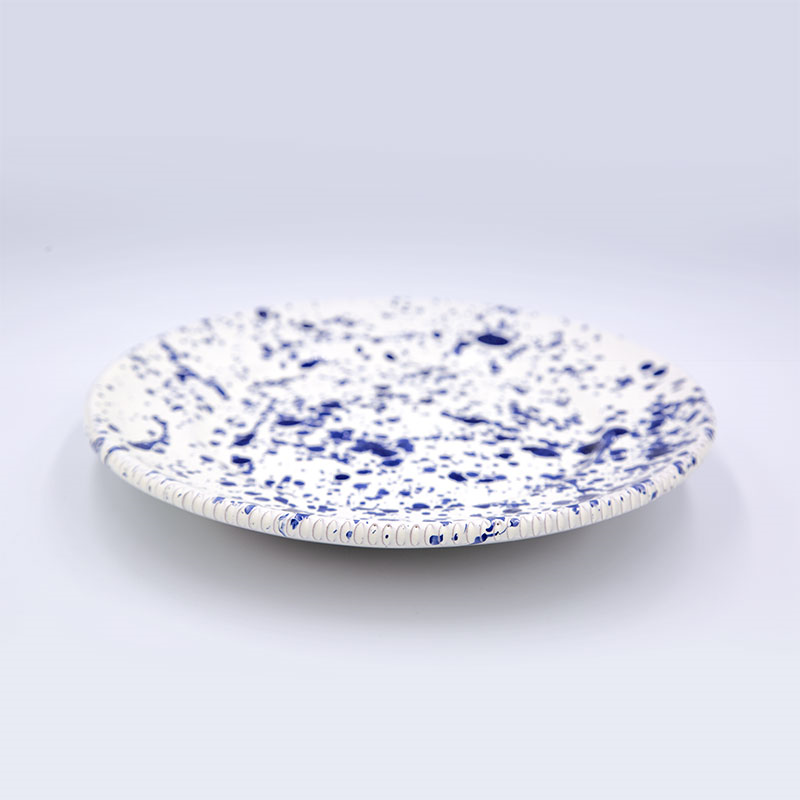 Splatter Side Plate, D21cm, Blueberry-0