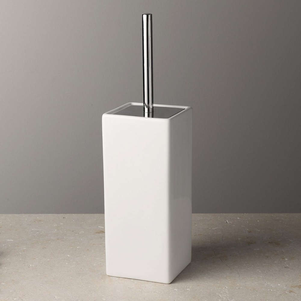 Newcombe Ceramic Toilet brush holder, H42 x W11.5 x L11.5cm, White-1