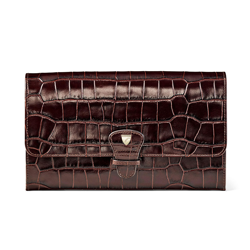 Classic Travel Wallet, L14 x W9.5cm, Amazon Brown Croc-0