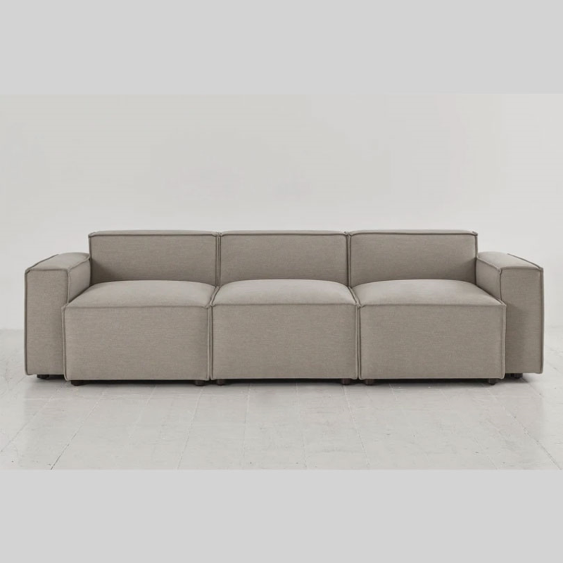 Model 03 3 Seater Linen Sofa, Pumice-1