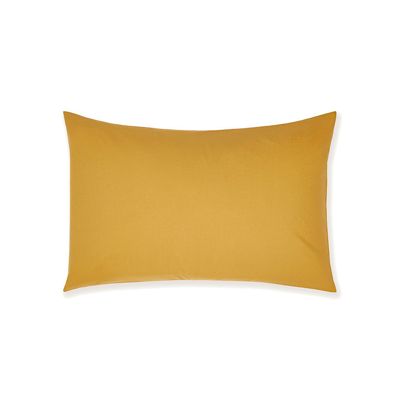 Relaxed Cotton Pair of Standard Pillowcases, Ochre-2