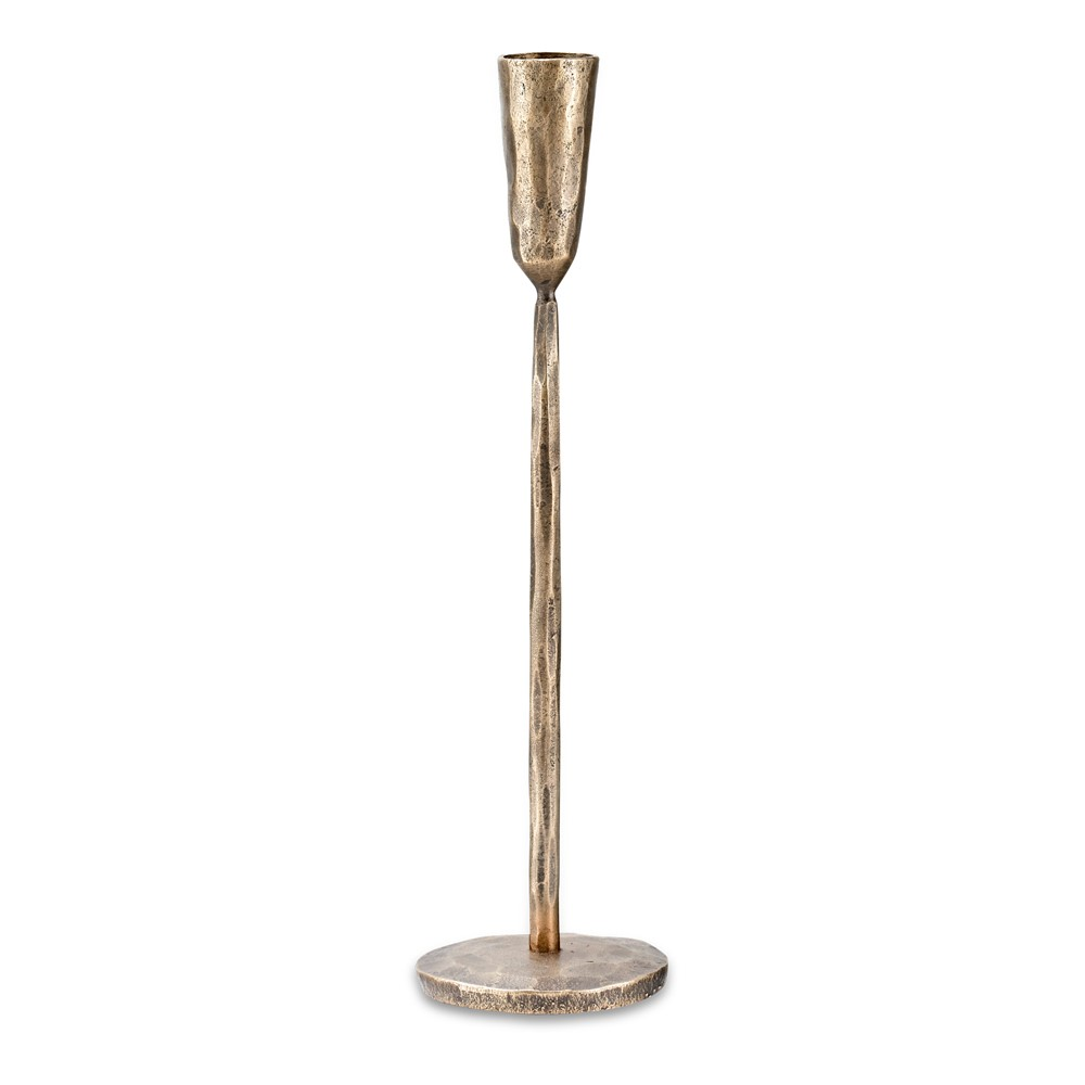 Mbata Candlestick Medium, H30cm, Antique Brass-1