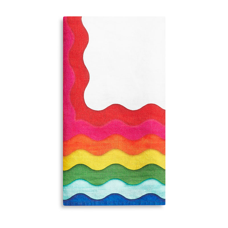 Summer Rainbow Linen Napkin, 50cm x 50cm, Multi-1