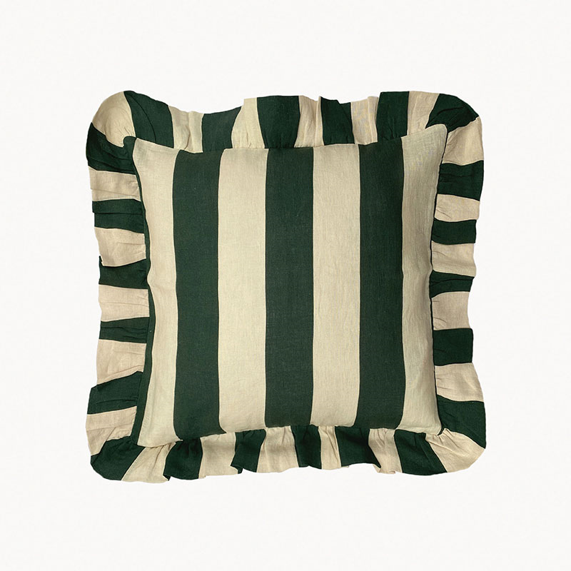 Wide Stripe Cushion Cover, 45 x 45 cm, Forset Green-1